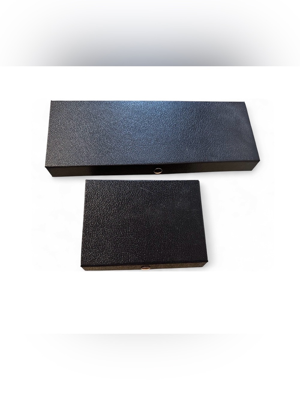 Vintage Black Jewelry Presentation Display Storage Case Set of 2